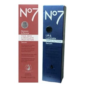 (Set 2) No7 Lift & Luminate TRIPLE ACTION Serum --Restore Face Neck Multi Action
